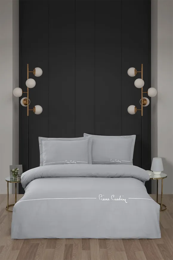 Pierre Cardin Deluxe Pamuk Nevresim Takımı Çift Kişilik Mia Gri