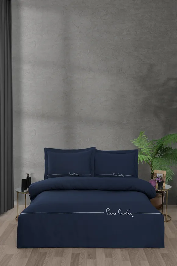Pierre Cardin Deluxe Pamuk Nevresim Takımı Çift Kişilik Mia Lacivert