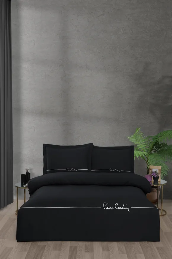 Pierre Cardin Deluxe Pamuk Nevresim Takımı Çift Kişilik Mia Siyah