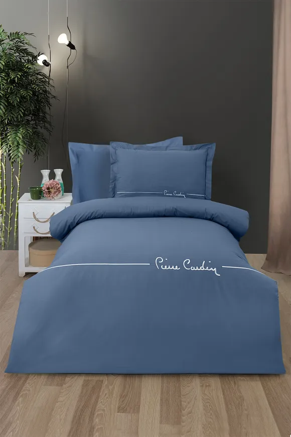 Pierre Cardin Deluxe Pamuk Nevresim Takımı Tek Kişilik Mia İndigo