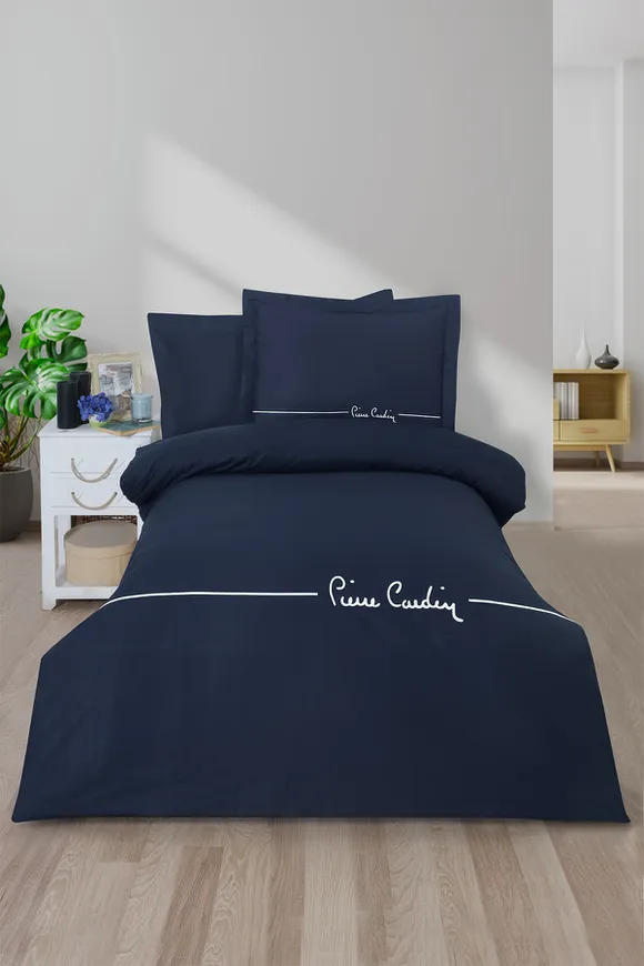 Pierre Cardin Deluxe Pamuk Nevresim Takımı Tek Kişilik Mia Lacivert