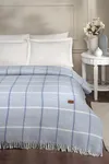 Pierre Cardin Ekose Pamuk Battaniye Çift Kişilik 180x220 cm Mavi