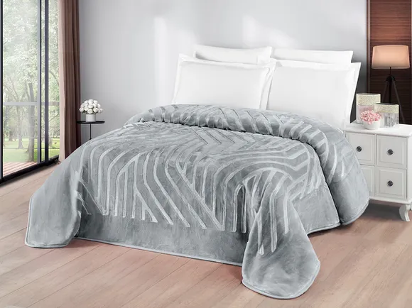 Pierre Cardin Emboss Battaniye Hera Tek Kişilik Gri