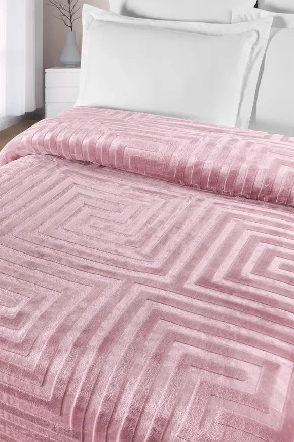 Pierre Cardin Emboss Battaniye Hermes Tek Kişilik Pudra
