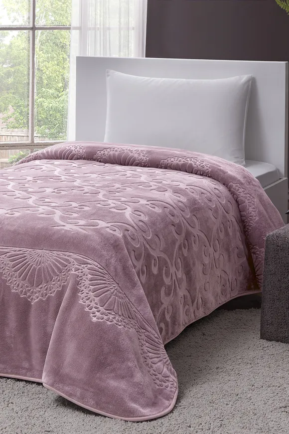 Pierre Cardin Emboss Battaniye Tek Kişilik Deco Rose