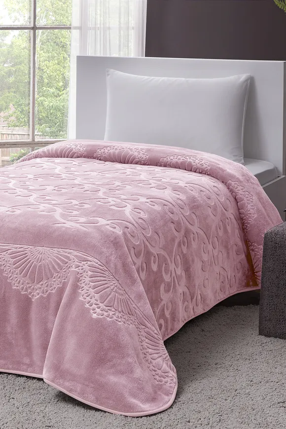 Pierre Cardin Emboss Battaniye Tek Kişilik Karanfil
