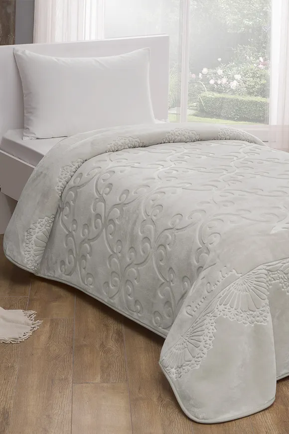 Pierre Cardin Emboss Battaniye Tek Kişilik Şampanya
