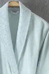 Pierre Cardin Jakarlı 4 Parça Aile Bornoz Seti Logo Mint-Krem