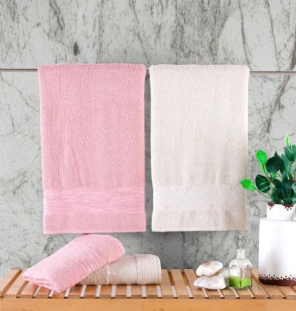 Pierre Cardin Jakarlı Hamam Seti Logo Pudra - Bej