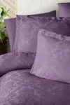 Pierre Cardin Jakarlı Saten Nevresim Takımı Çift Kişilik Bianca Mürdüm
