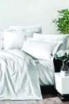 Pierre Cardin Jakarlı Saten Nevresim Takımı Çift Kişilik Stone Beyaz