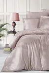 Pierre Cardin Jakarlı Saten Nevresim Takımı Çift Kişilik Stone Kahve