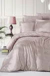 Pierre Cardin Jakarlı Saten Nevresim Takımı Çift Kişilik Stone Kahve