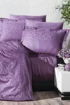 Pierre Cardin Jakarlı Saten Nevresim Takımı Çift Kişilik Valencia Mürdüm