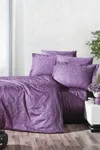 Pierre Cardin Jakarlı Saten Nevresim Takımı Çift Kişilik Valencia Mürdüm