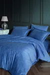 Pierre Cardin Jakarlı Saten Nevresim Takımı Çift Kişilik Venice Indigo