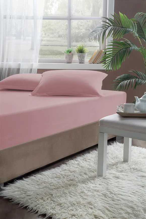 Pierre Cardin Lastikli Çarşaf Tek Kişilik 100x200 cm Pudra