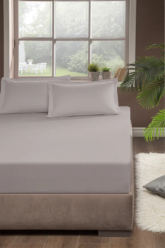 Pierre Cardin Lastikli Çarşaf Tek Kişilik 100x200 cm Taş