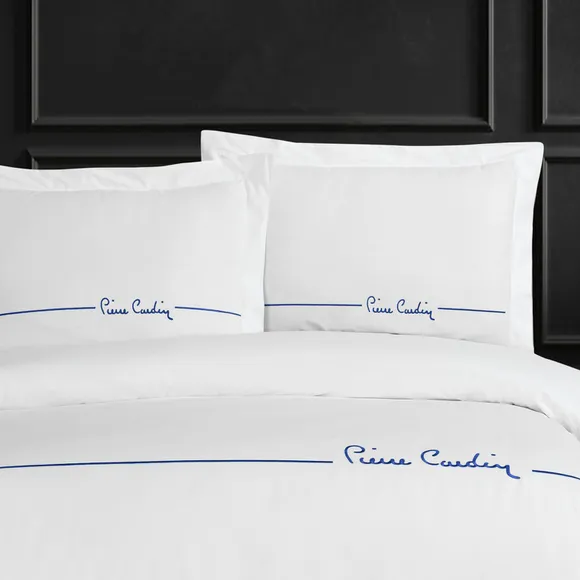 Pierre Cardin Nakışlı 2'li Yastık Kılıfı Saks Mavi