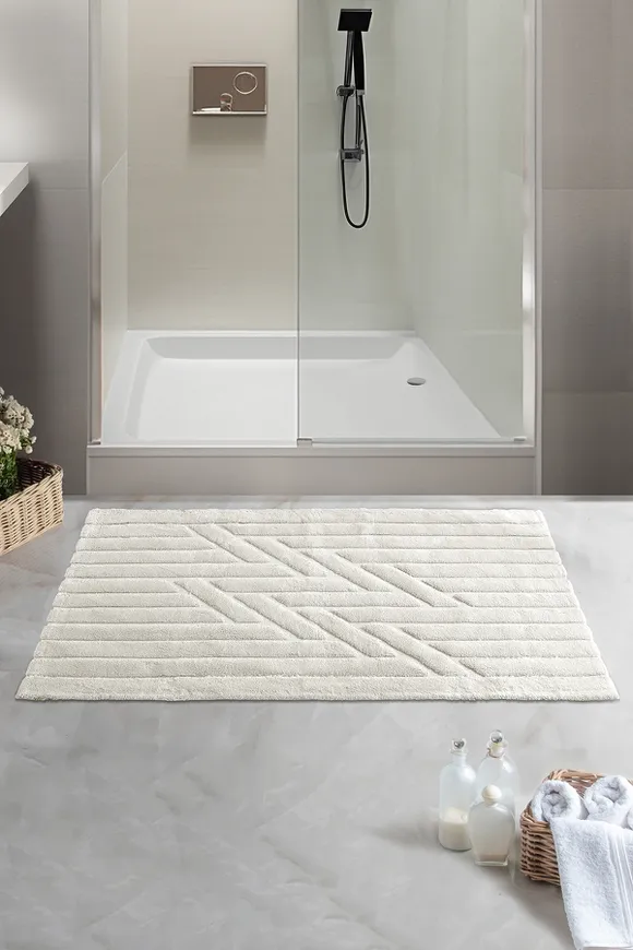 Pierre Cardin Pamuk Banyo Paspası Twist Krem