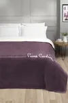 Pierre Cardin Pamuk Battaniye Logo Tek Kişilik Mürdüm