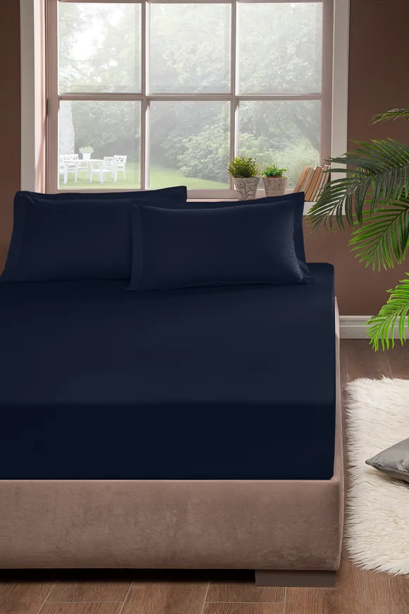 Pierre Cardin Pamuk Lastikli Çarşaf 100x200 Lacivert