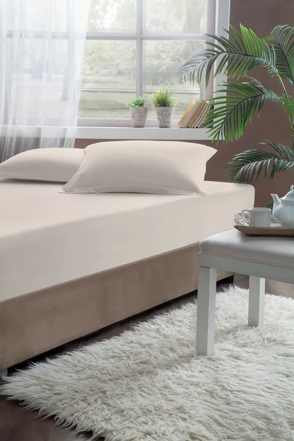 Pierre Cardin Pamuk Lastikli Çarşaf 120x200 Bej