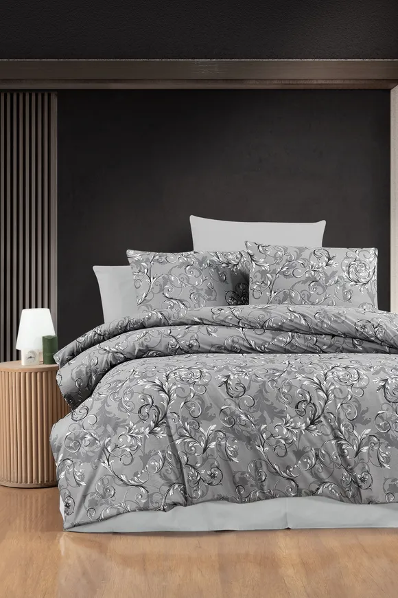 Pierre Cardin Pamuk Nevresim Takımı Çift Kişilik Sandra Gri