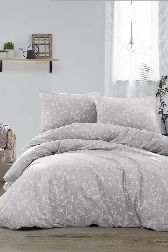 Pierre Cardin Pamuk Nevresim Takımı Tek Kişilik Ivy Gri