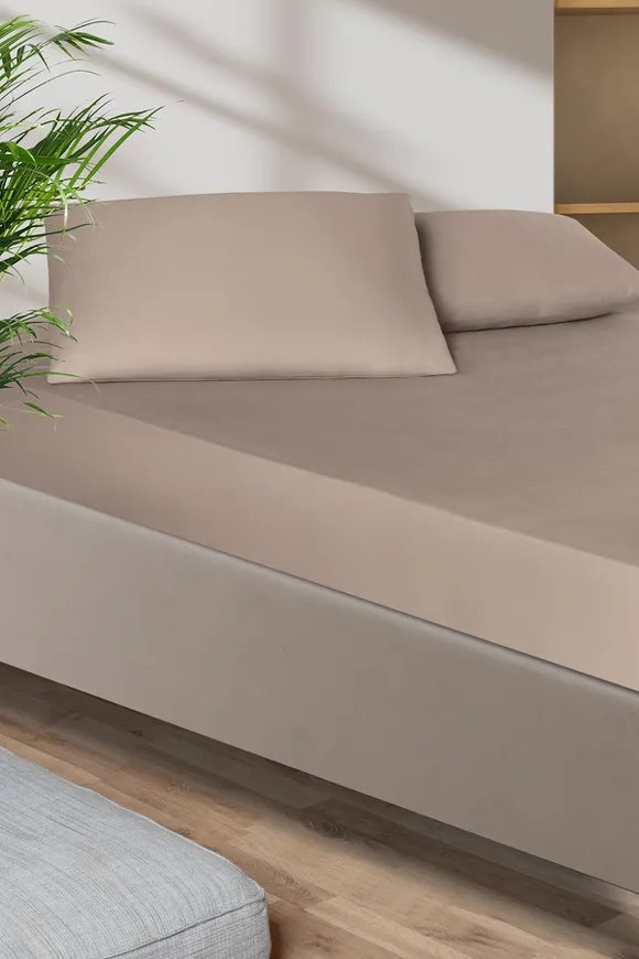 Pierre Cardin Pamuk Saten Lastikli Çarşaf 100x200 Cappucino 
