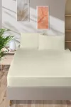 Pierre Cardin Pamuk Saten Lastikli Çarşaf 100x200 Ekru
