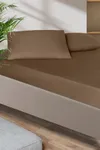 Pierre Cardin Pamuk Saten Lastikli Çarşaf 100x200 Kahve 