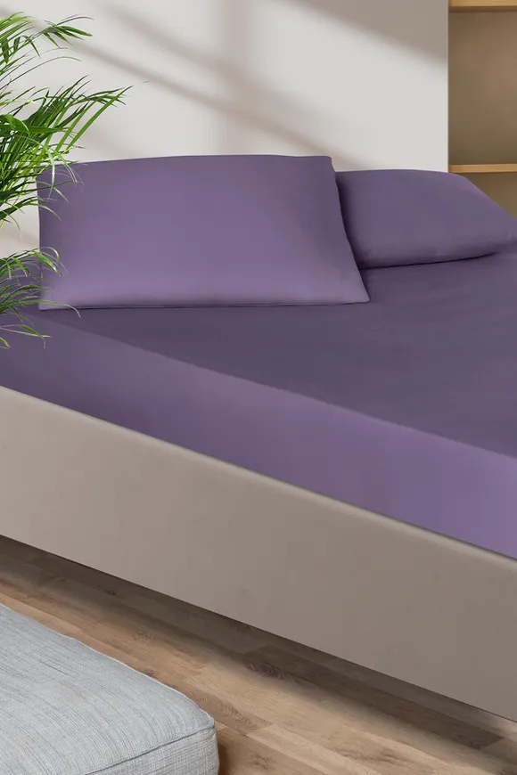Pierre Cardin Pamuk Saten Lastikli Çarşaf 100x200 Lila