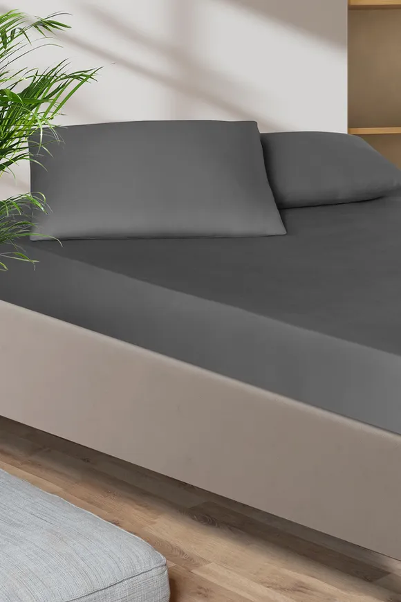 Pierre Cardin Pamuk Saten Lastikli Çarşaf 120x200 Antrasit