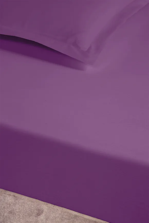 Pierre Cardin Pamuk Saten Lastikli Çarşaf 120x200 Mürdüm