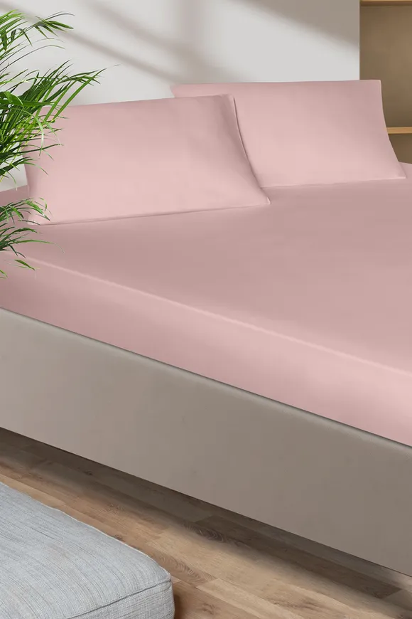 Pierre Cardin Pamuk Saten Lastikli Çarşaf 120x200 Pudra 