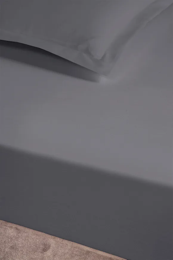 Pierre Cardin Pamuk Saten Lastikli Çarşaf 200x200 Gri