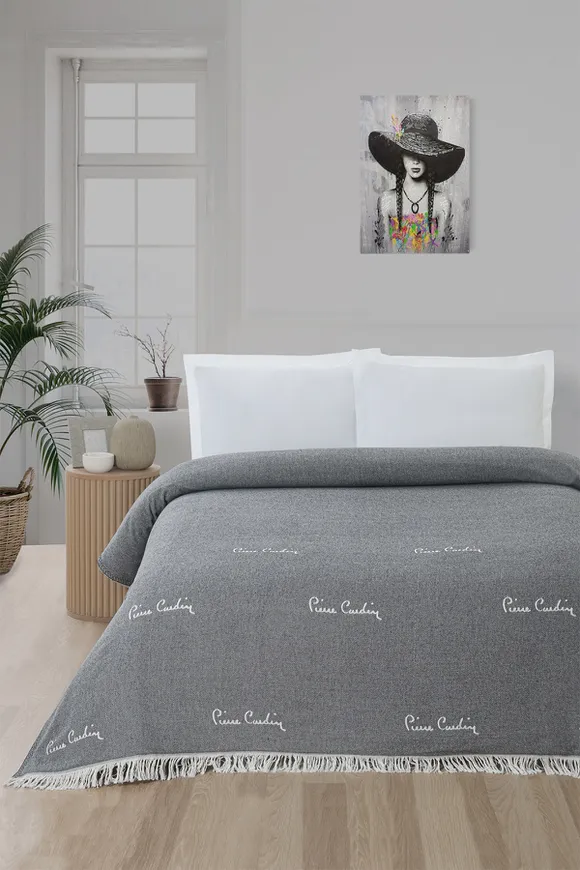 Pierre Cardin Pike Çift Kişilik Logo Gri
