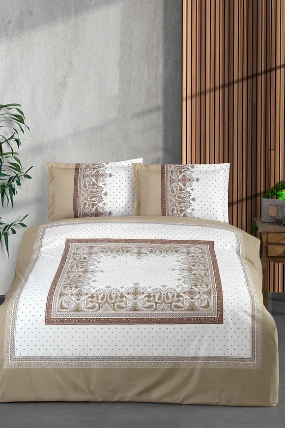 Pierre Cardin Ranforce Nevresim Seti Çift Kişilik Maya Bej