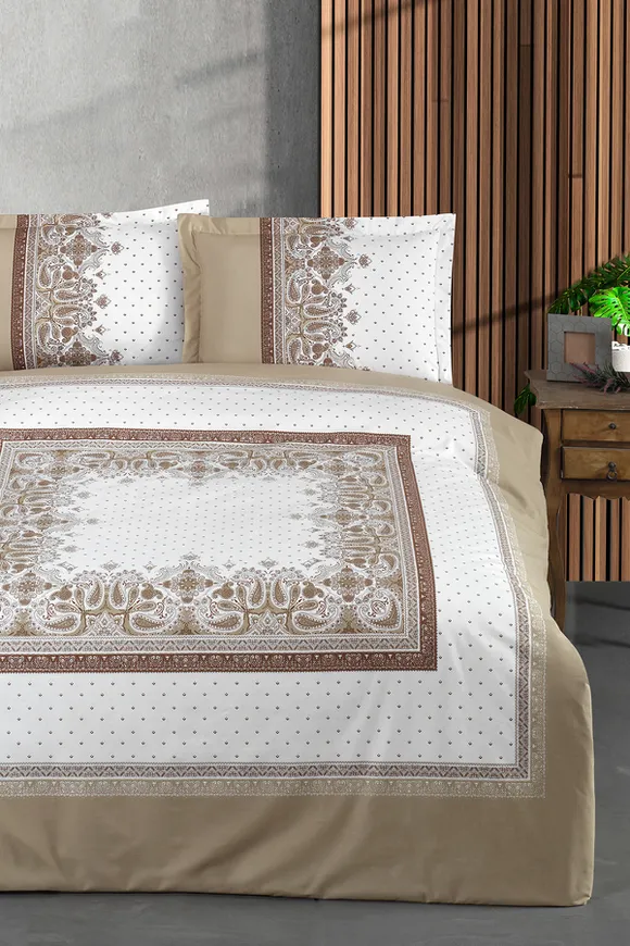 Pierre Cardin Ranforce Nevresim Seti Çift Kişilik Maya Bej