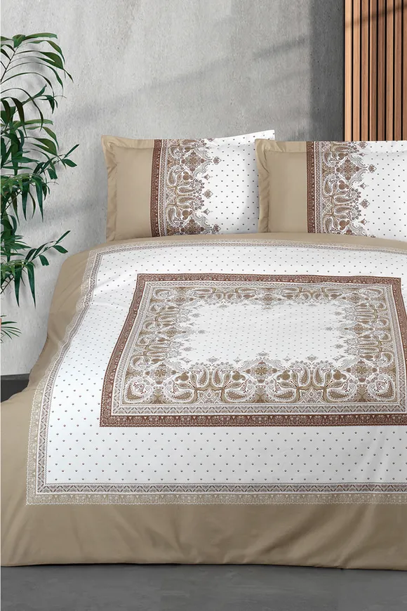 Pierre Cardin Ranforce Nevresim Seti Çift Kişilik Maya Bej