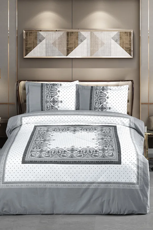 Pierre Cardin Ranforce Nevresim Seti Çift Kişilik Maya Gri