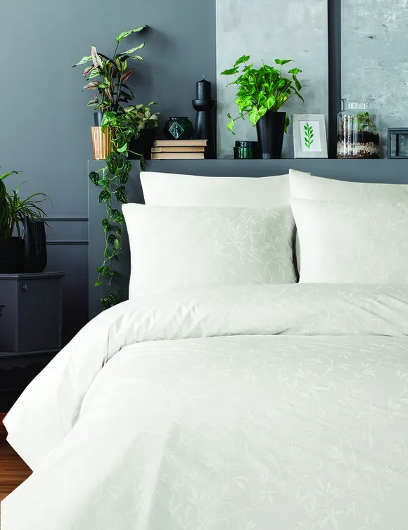Pierre Cardin Ranforce Nevresim Takımı Çift Kişilik Ivy Beyaz