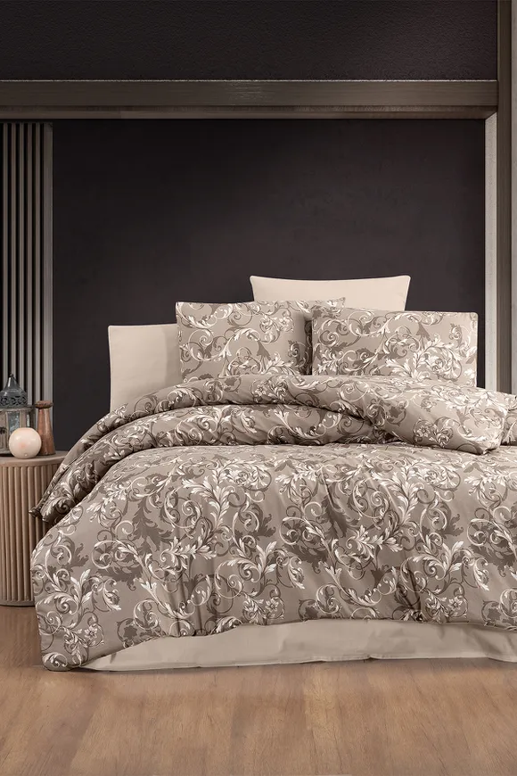 Pierre Cardin Ranforce Nevresim Takımı Çift Kişilik Veronica Kahve