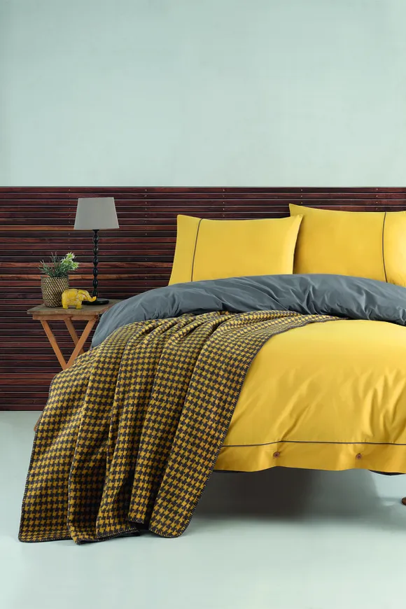 Pierre Cardin Ranforce Nevresim Takımı Tek Kişilik Sarı