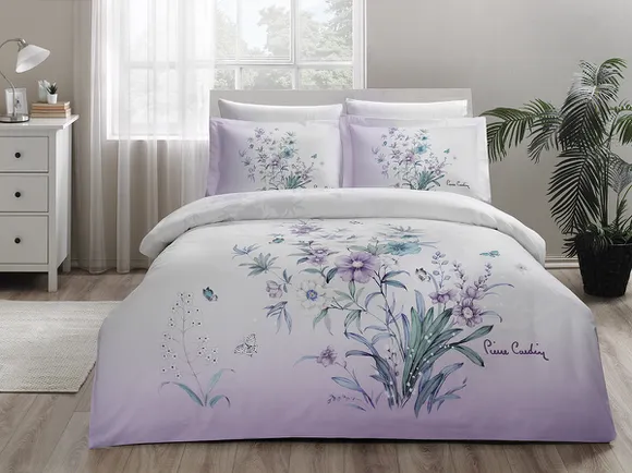 Pierre Cardin Saten Nevresim Takımı Çift Kişilik Floral