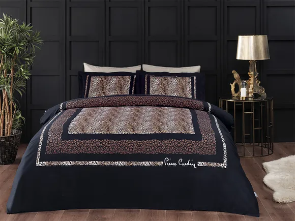 Pierre Cardin Saten Nevresim Takımı Çift Kişilik Leopar