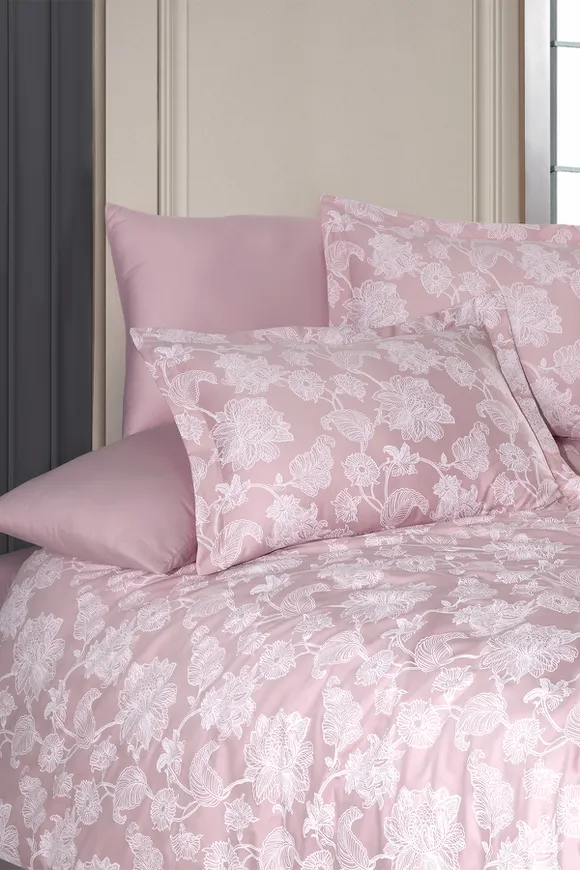 Pierre Cardin Saten Nevresim Takımı Çift Kişilik Sofia Pudra
