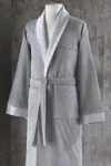 Pierre Cardin Stone Jakarlı Erkek Bornoz Seti Gri