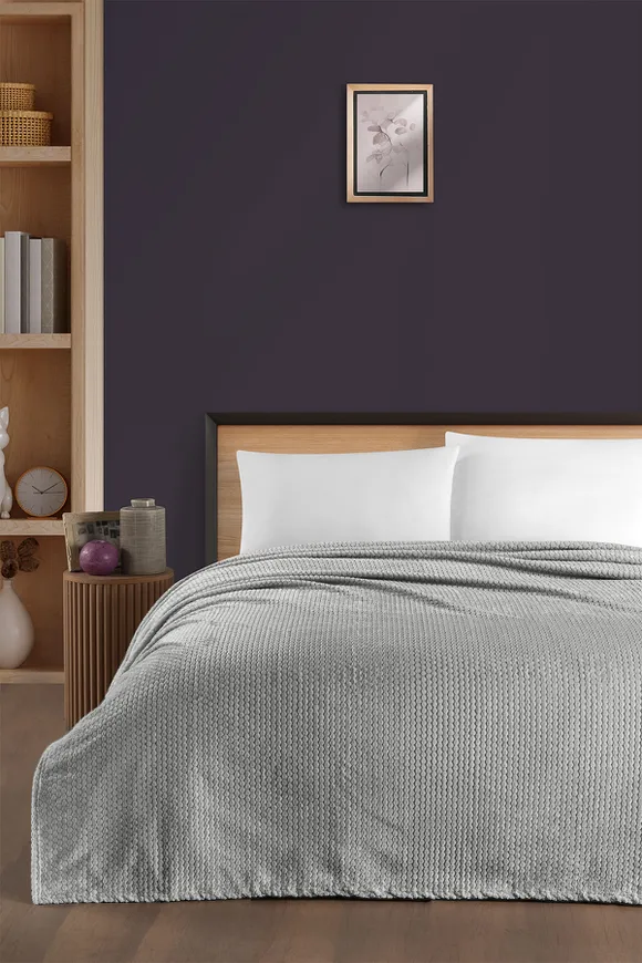 Pierre Cardin Super Soft Battaniye Çift Kişilik Harmony Gri